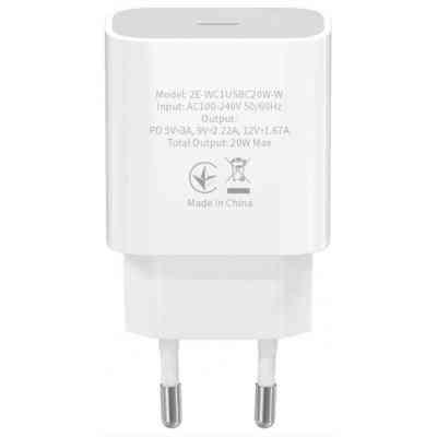 Зарядний пристрій 2E USB-C Wall Charger PD3.0 DC5V/3A, 20W, white (2E-WC1USBC20W-W) Вінниця