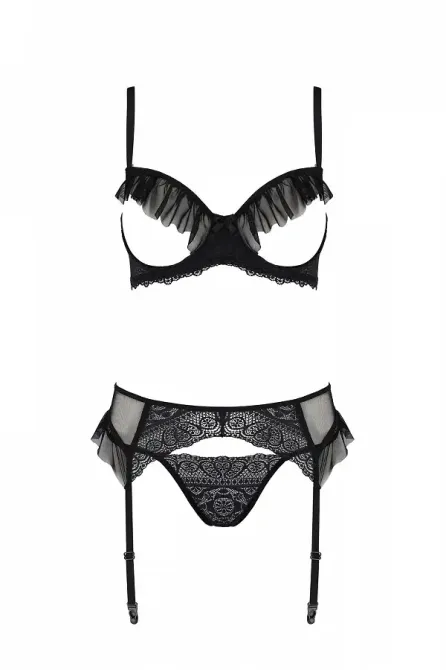 Комплект Passion KERRIA SET WITH OPEN BRA black XXL/XXXL - ECO Passion Львів - фото 3