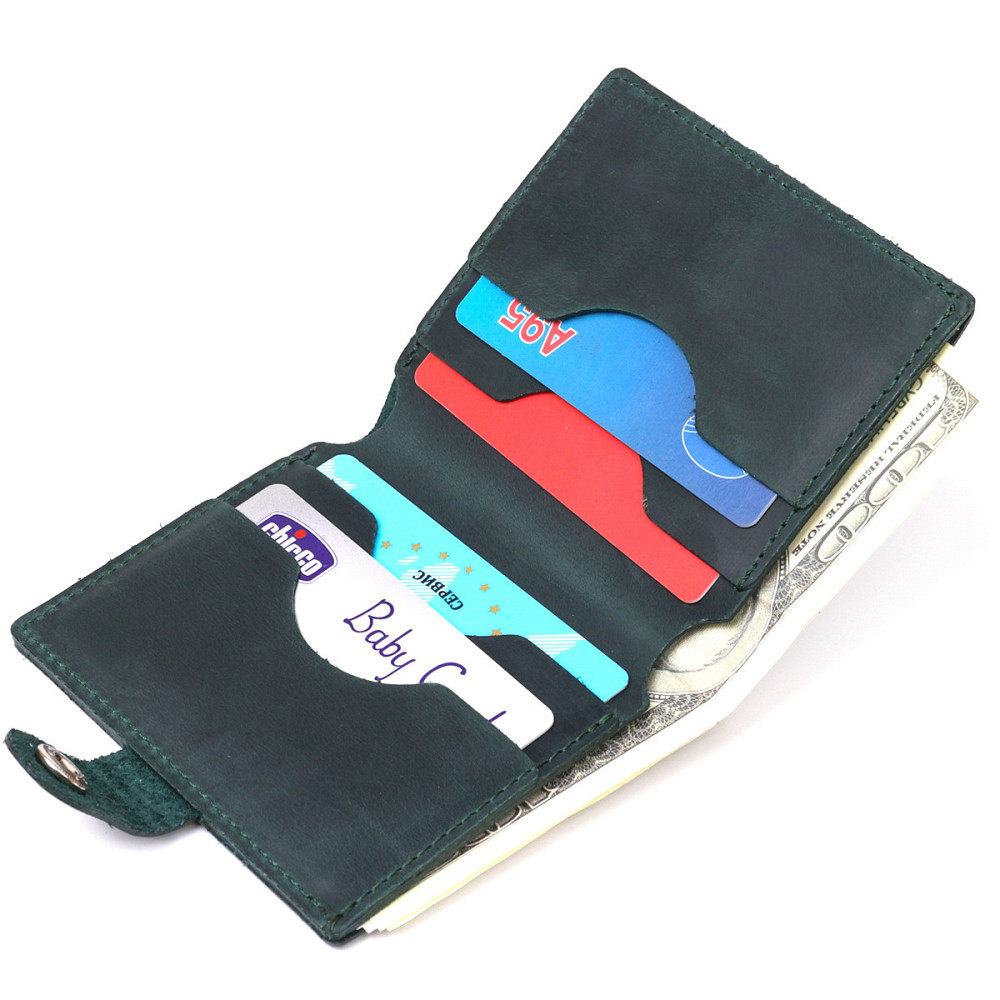 Компактне вінтажне портмоне Зелений (SHVIGEL) Київ - фото 1