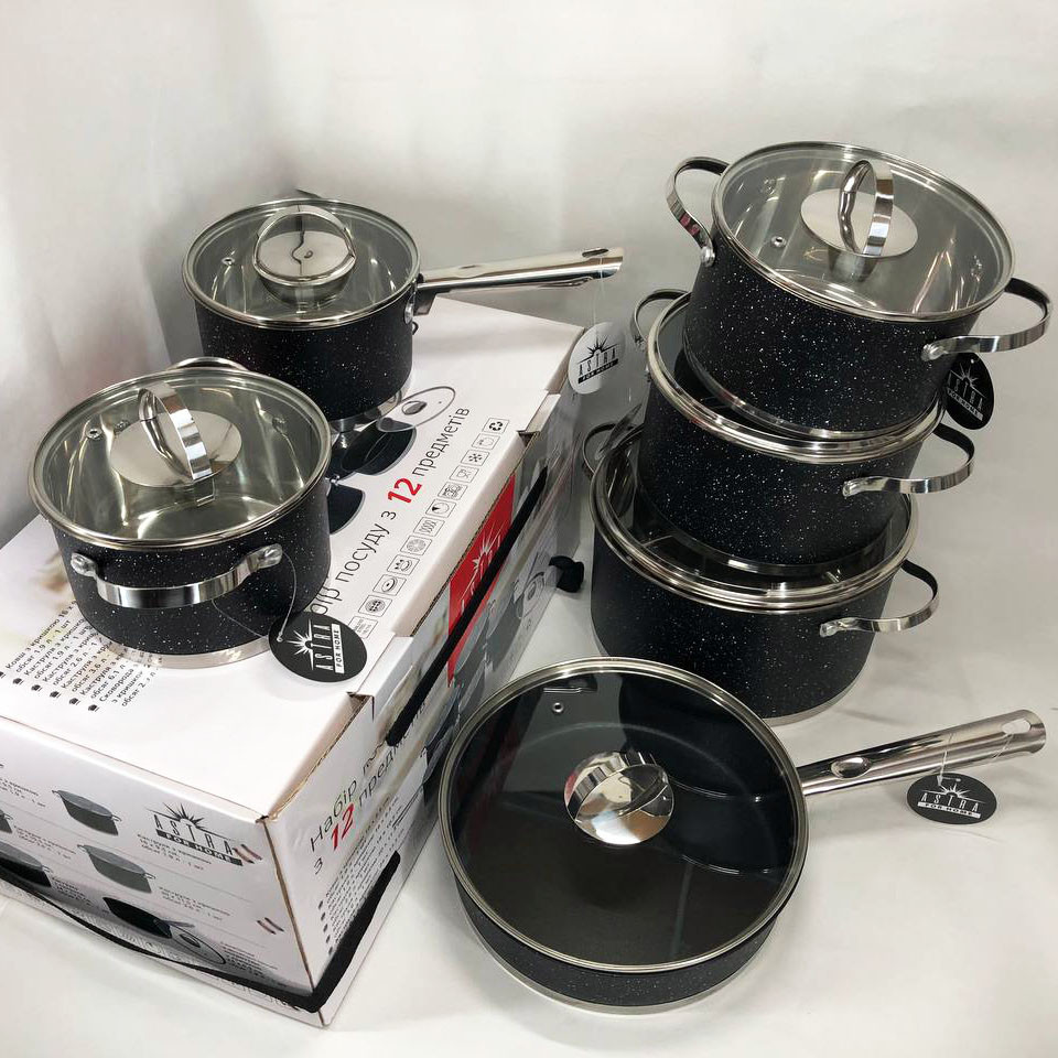 Набір каструль з комплектом кришок 12 предметов ASTRA A-2512, Набір каструль для плит DX-66 Івано-Франківськ - фото 2