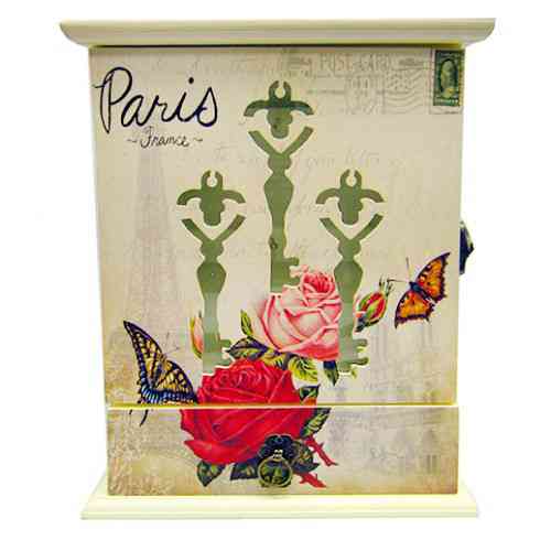 Ключниця з дерева вінтажна Троянди та метелики Київ