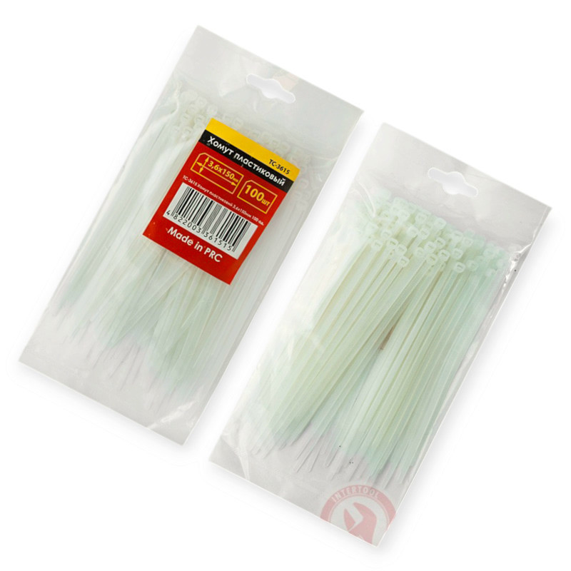 Хомут 300 x 3,6 білий пластиковий Мукачево - фото 1