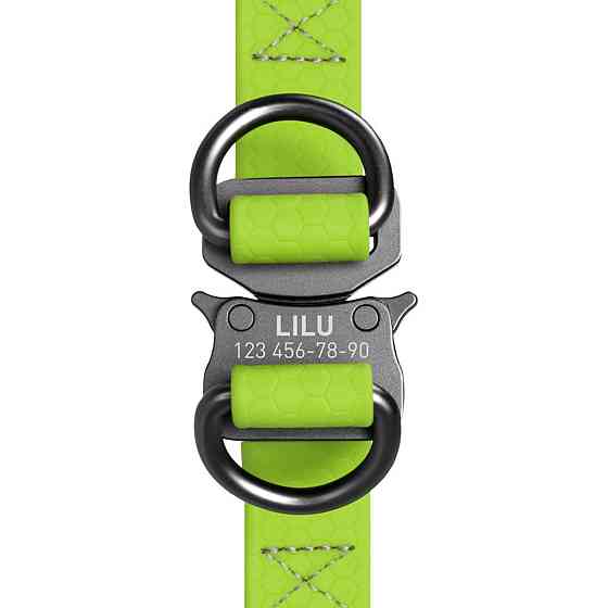 Шлея для собак водостійка WAUDOG Waterproof, з QR паспортом, металева пряжка-фастекс, Ш 25 мм, Дов 60-90 см салатовий Київ