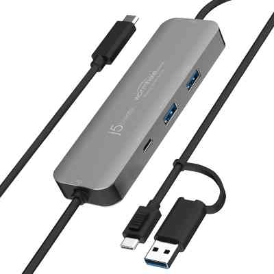 Концентратор J5create USB-C + USB A to 2xUSB + USB-C switch hub (JCH462-N) Винница