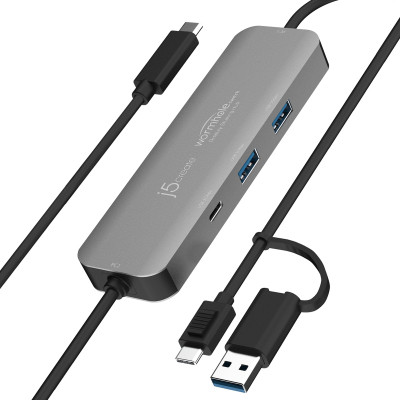 Концентратор J5create USB-C + USB A to 2xUSB + USB-C switch hub (JCH462-N) Винница - изображение 1