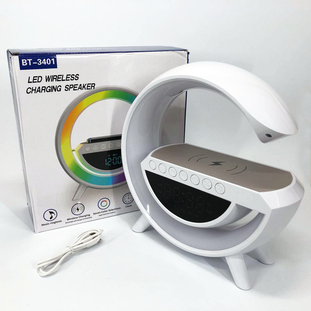 Настольный ночник с беспроводной зарядкой для телефона G-Smart BT-3401, Умная настольная лампа ночник QE-83 Львов - изображение 8
