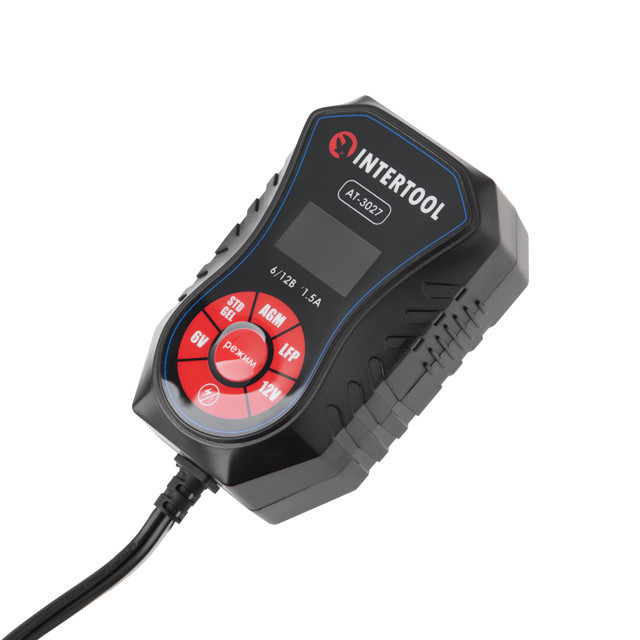 Зарядний пристрій INTERTOOL AT-3027, 6/12 В, 1,5 А, 1,2-40 Аг - зарядка без помилок і перегріву Львів - фото 4