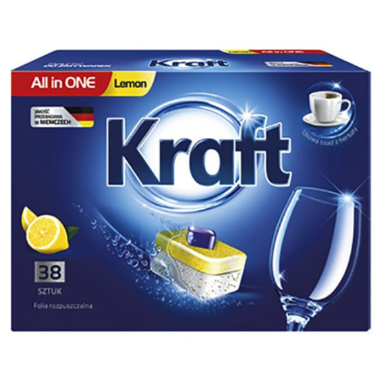 Таблетки для посудомийної машини Kraft All in One Лимон 38 шт Львів