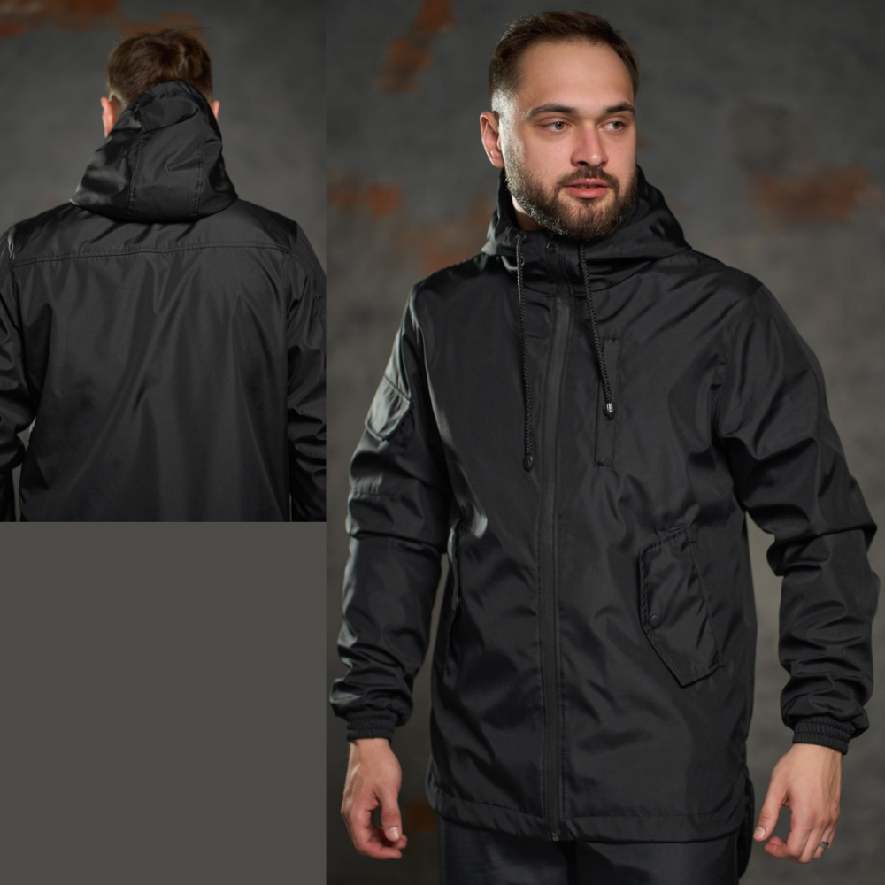 Мужская куртка softshell Easy софтшелл Куртка демисезонная с капюшоном осень весна черная XXL Одесса - изображение 1