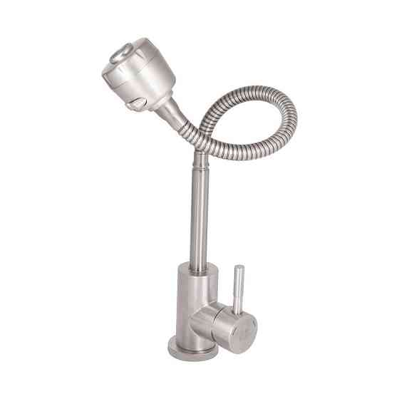 Змішувач для кухні Lidz Aria 015F41 з гнучким виливом (k35) LDARI015F41NKS45306 Nickel Київ