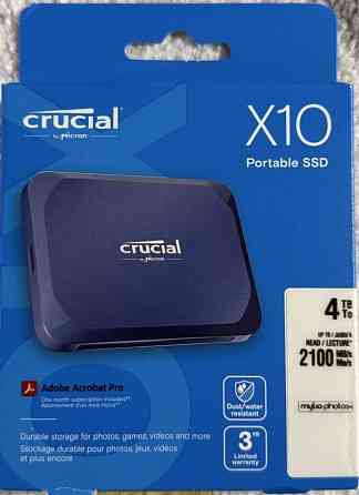 Новые Crucial X10 PRO 4TB 2TB. Киев