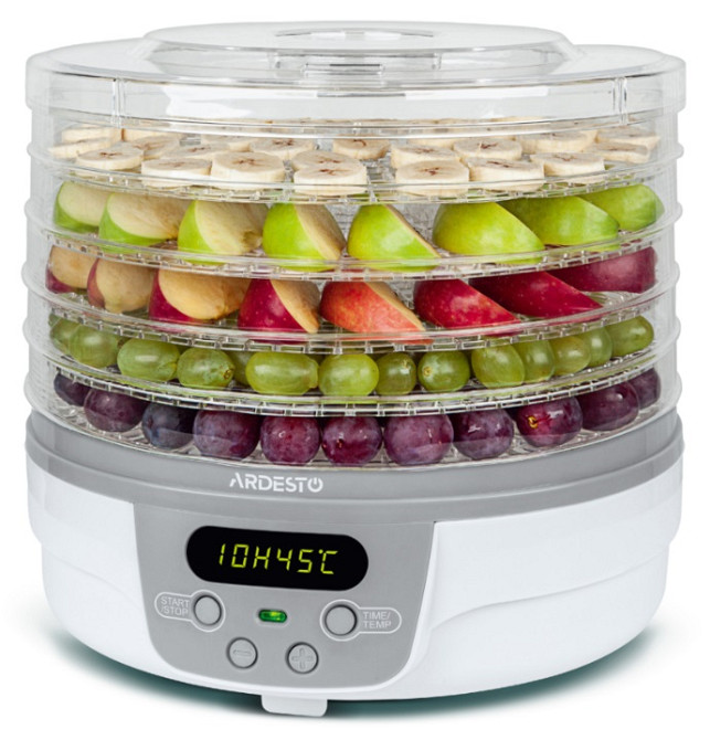 Сушарка для продуктів ARDESTO FDB-5321T, 250Вт, піддонів -5x3см, діаметр-32см, макс-70°С, таймер, електр. управління, пластик , білий Киев - изображение 2