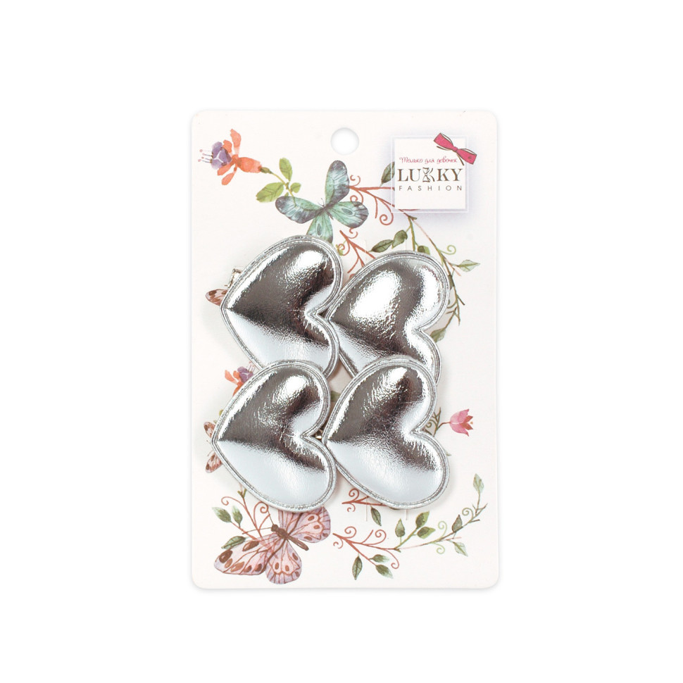 Затискач дитячий для волосся "Сердечко" T18547(срібний) Вінниця - фото 1