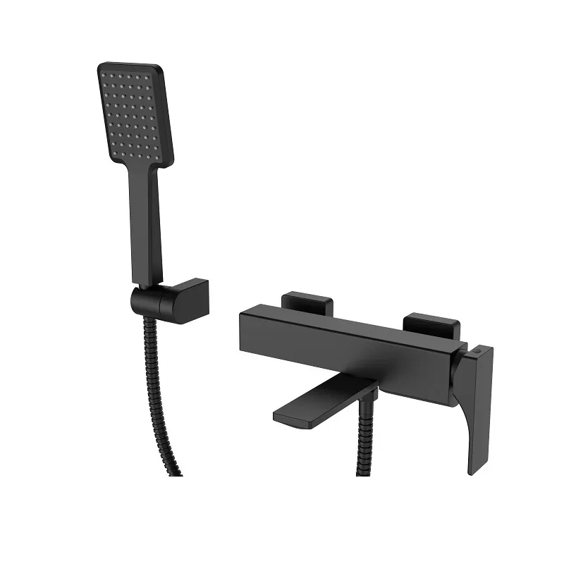 Чорний змішувач для ванни Koer KB-41010-05 з коротким виливом (KR3485) Харків - фото 1