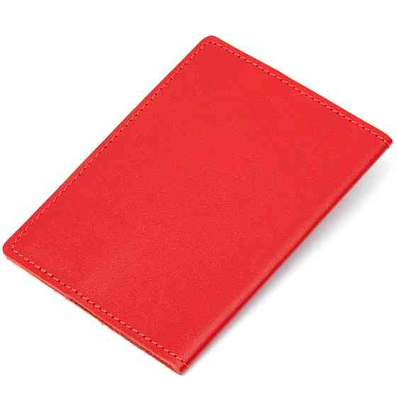 Яркая обложка на паспорт из натуральной кожи Красный (GRANDE PELLE) Киев