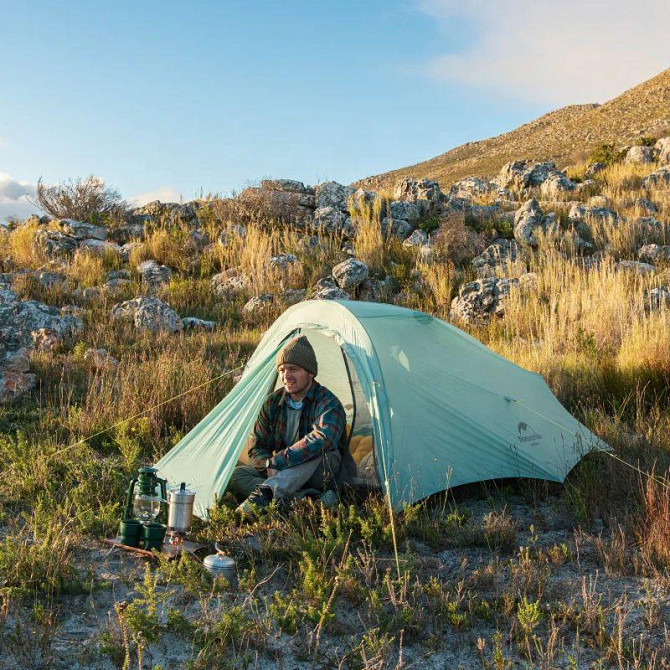 Намет надлегкий двомісний з футпринтом Naturehike Shared 2 NH20ZP091, 20D, блакитний Київ - фото 9