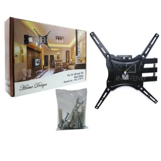 Кронштейн для телевизора HDL-117B-2 Чёрный настенный крепеж диагональю 14" - 55" держатель для плазмы до 50 кг Коломыя - изображение 6