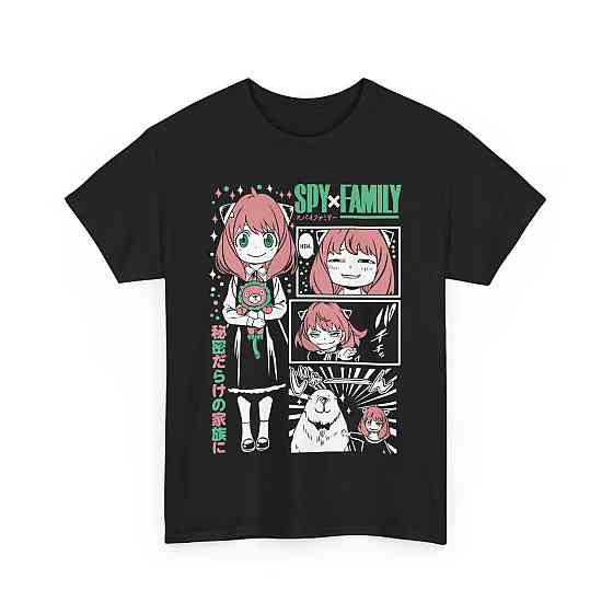 Футболка з аніме принтом Шпигун і сім’я оверсайз (S/M/L) Чорний AnimeJ0339 Дніпро