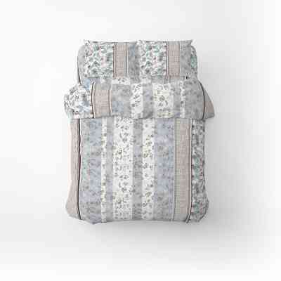 Постільна білизна Home Line Затишок блакитно-бежевий бязь полуторний (173517) Вінниця