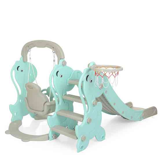 Дитяча гірка-гойдалка YG2020-2-4 кільце баскетбольне Вінниця