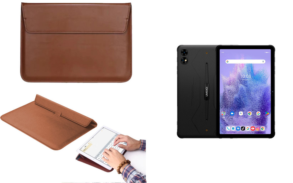 Чохол-конверт VitoCase для UMIDIGI Active T1 11, з функцією підставки для планшета Коричневий Київ - фото 1
