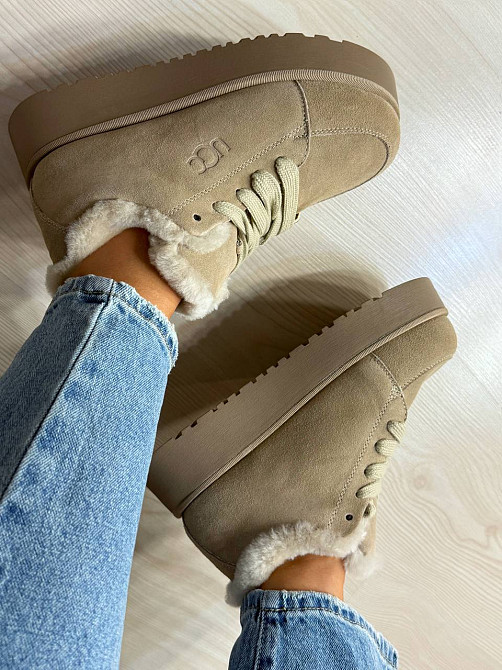 Ботинки женские Hengji 278-5 натуральная замша в стиле угги утепленные короткие бежевые, 40, 25 см Киев - изображение 13