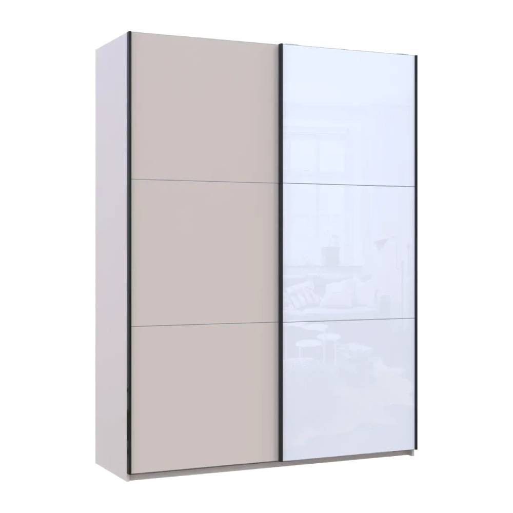 Шкаф купе Doros G-Caiser Кашемир/Белый 1 ДСП/1 стекло 3 части 180х60х240 (42005322) (DRS-012236) Львов - изображение 3