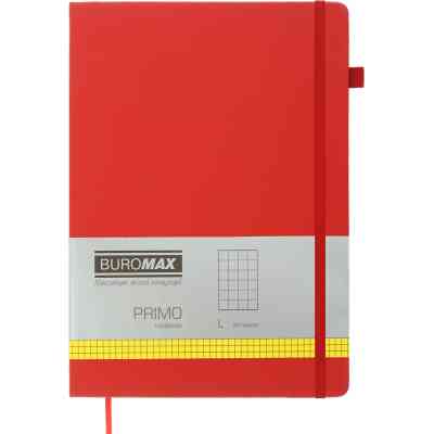 Книга записна Buromax Primo 190x250 мм 96 аркушів в клітинку обкладинка зі штучної шкіри Бордова (BM.292161-13) Вінниця