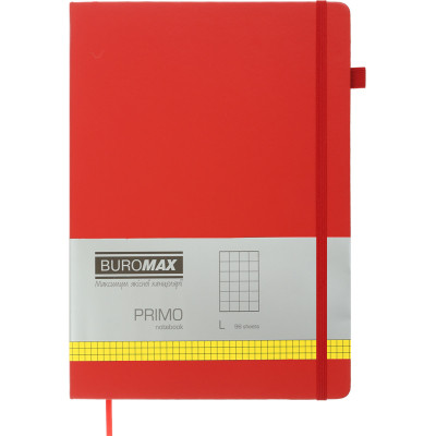 Книга записна Buromax Primo 190x250 мм 96 аркушів в клітинку обкладинка зі штучної шкіри Бордова (BM.292161-13) Вінниця - фото 1