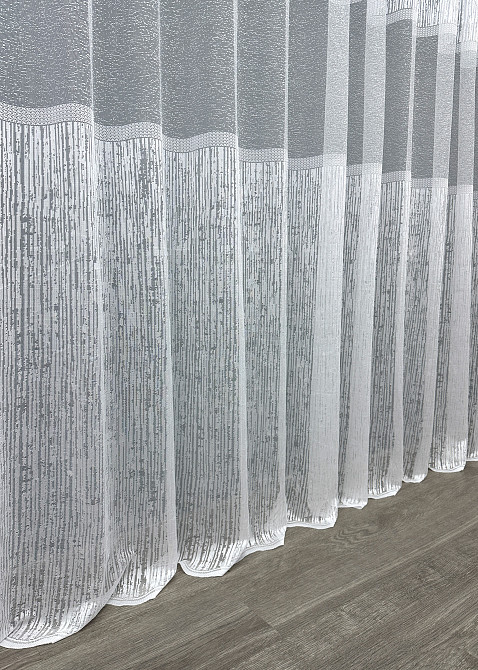 Тюль VR-Textil 1628т Жаккард Белый 300х270 см (42-0571) Киев - изображение 8