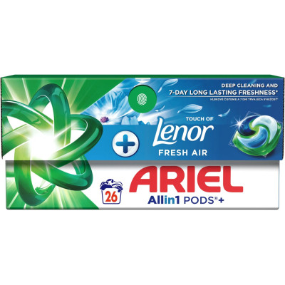 Капсули для прання Ariel Pods+ All-in-1 Touch of Lenor Дотик свіжого повітря Lenor 26 шт. (8700216766043) Вінниця - фото 2