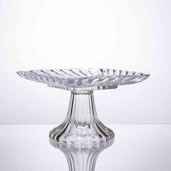 Yiwu Тортівниця скляна квадратна на ніжці, 16×16 см прозора 64486-15 Коломия