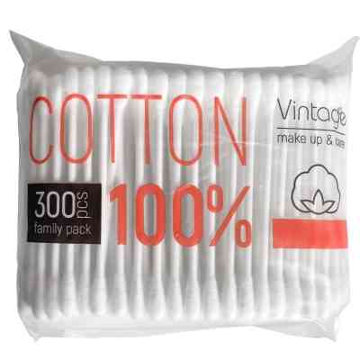 Ватные палочки Vintage Cotton В полиэтиленовой упаковке 300 шт. (4823098414605) Винница