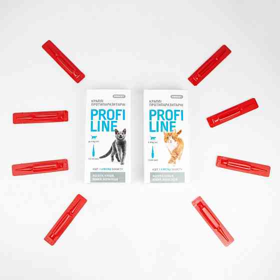 Капли Provet Profiline для кошек до 4 кг, 4 пипетки по 0,5 мл (инсектоакарицид) Винница