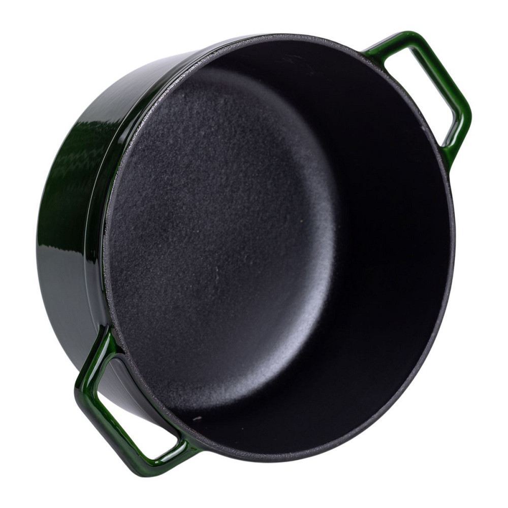 Каструля чавунна емальована 3,5 л з кришкою Ø24 см Зелена HP-1-1 Коломыя - изображение 3