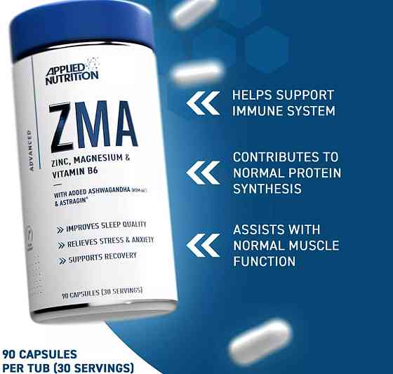 Цинк, магній та вітамін B6 Applied Nutrition Zinc, Magnesium & Vitamin B6 Capsules With Ashwagandha 90 капсул Луцьк