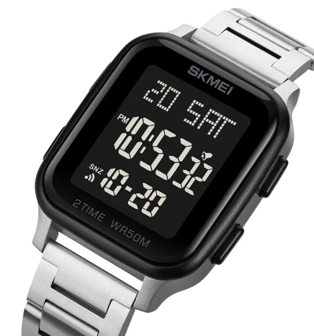 Чоловічий наручний годинник Skmei 1859 на браслеті (Сріблястий) Вінниця - фото 2