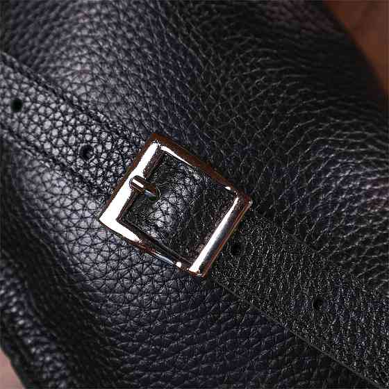 Шкіряна жіноча бананка Shvigel 16373 Чорний Київ