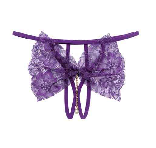 Еротичні трусики з розрізом та бантом універсальний фіолетовий Київ