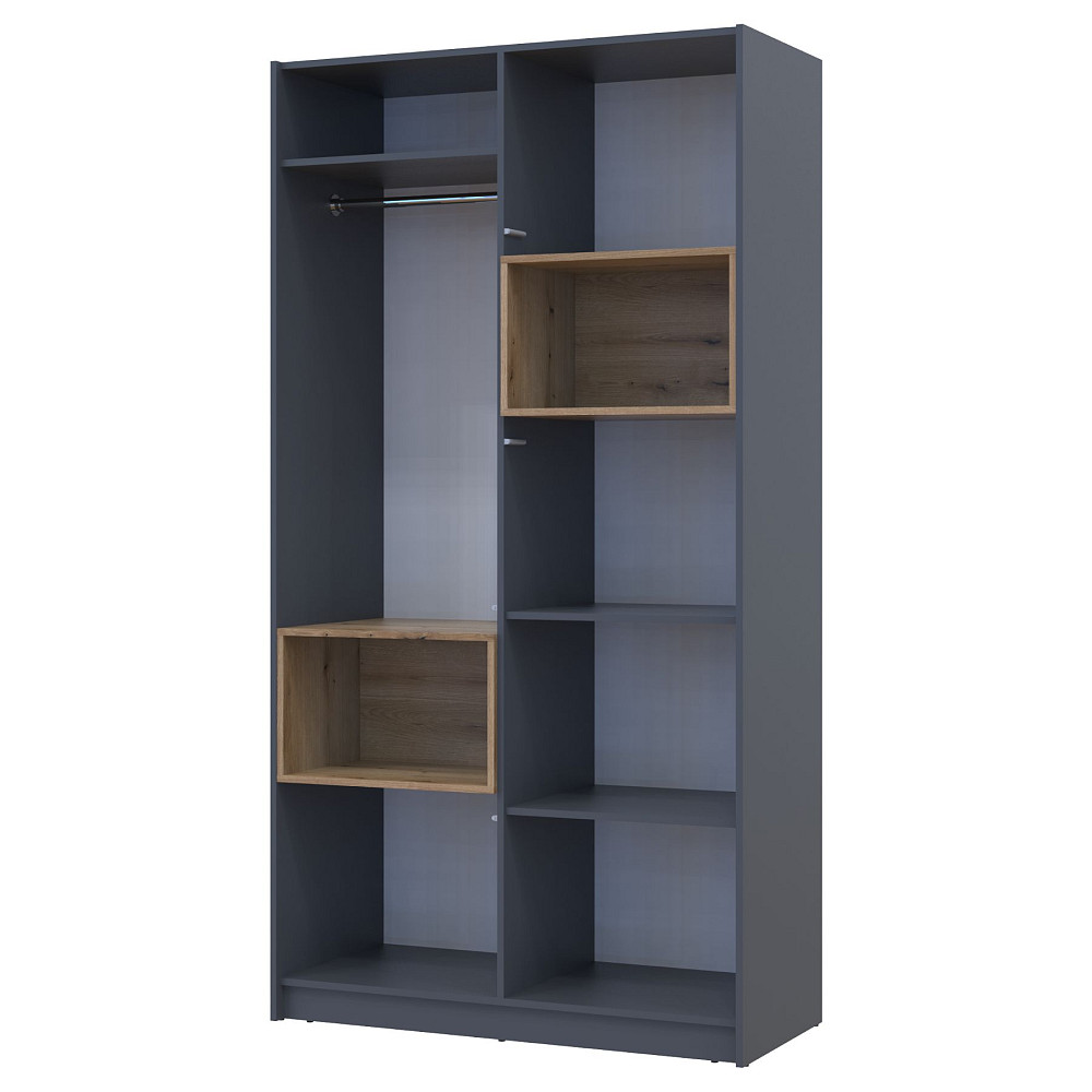 Шафа для одягу з нішою Doros Дейл 115,2х52х220 см Графіт/Дуб евок (DRS-011281) Львів - фото 6