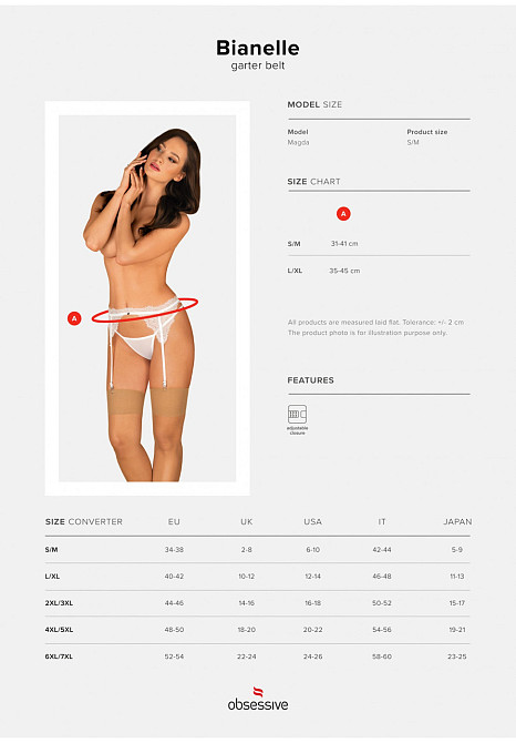 Пояс для панчіх Bianelle pas do pończoch biały S/M Sex Aura Київ - фото 7