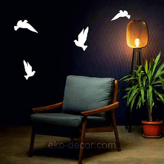 Декоративное настенное Панно «Птичка» Декор на стену(цена за 1шт) 30*27 см, Белый Киев