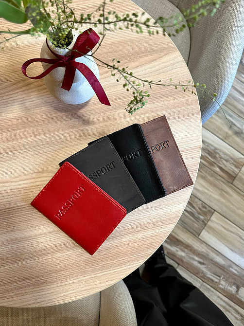 Шкіряна обкладинка для паспорта з написом 1940 Київ - фото 8