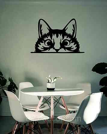 Декоративне настінне Панно «Кіт» Декор на стіну (1 шт/1 кіт) 50*32 см, Чорний Київ