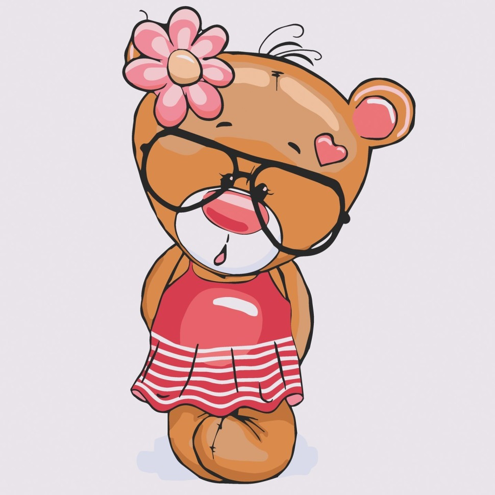 Картина за номерами "Сором’язливе ведмежа" 15061-AC 30x30 см Вінниця - фото 1