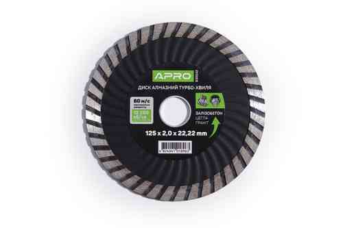 Диск для бетону 125х2,2 мм (22-24%) Турбо-хвиля APRO Рівне