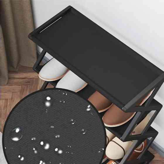 Модульна поличка для взуття, чорний органайзер на 4 полички для прихожої 42х18.5х49.5 см Кам'янець-Подільський
