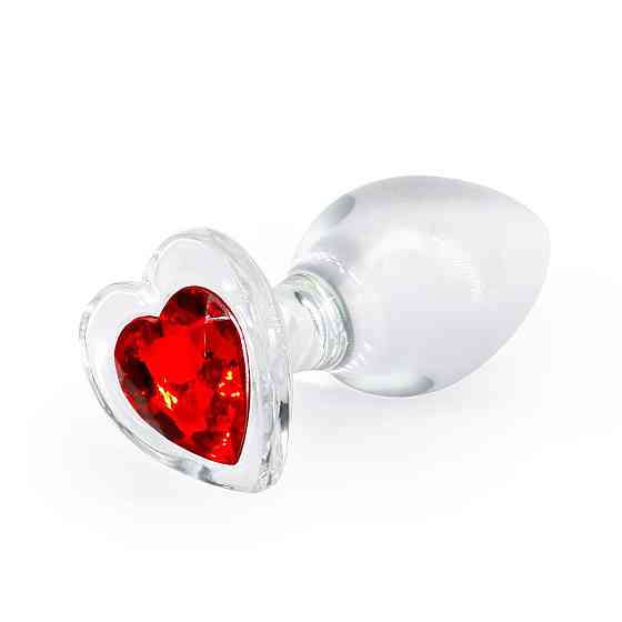 Скляна анальна пробка NS Novelties Crystal - Desires - Red Heart - Medium Sex Aura Київ
