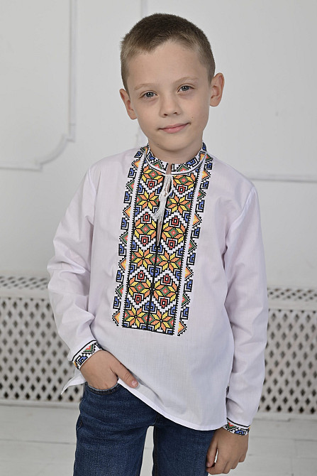 Вышиванка для мальчика Школьник с разноцветным орнаментом Сумы - изображение 1