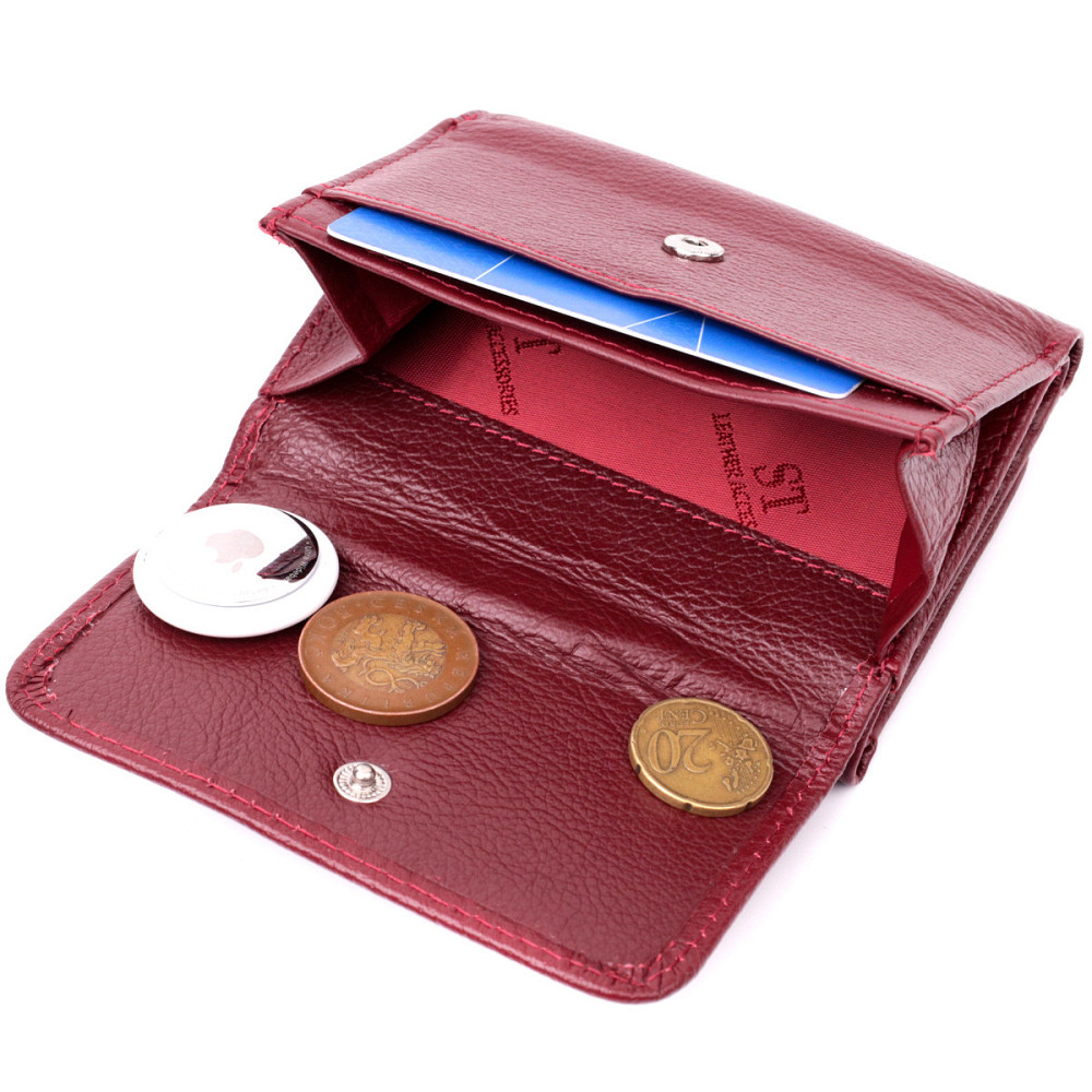 Жіночий гаманець горизонтального типу з натуральної шкіри Бордовий (ST Leather) Київ - фото 1